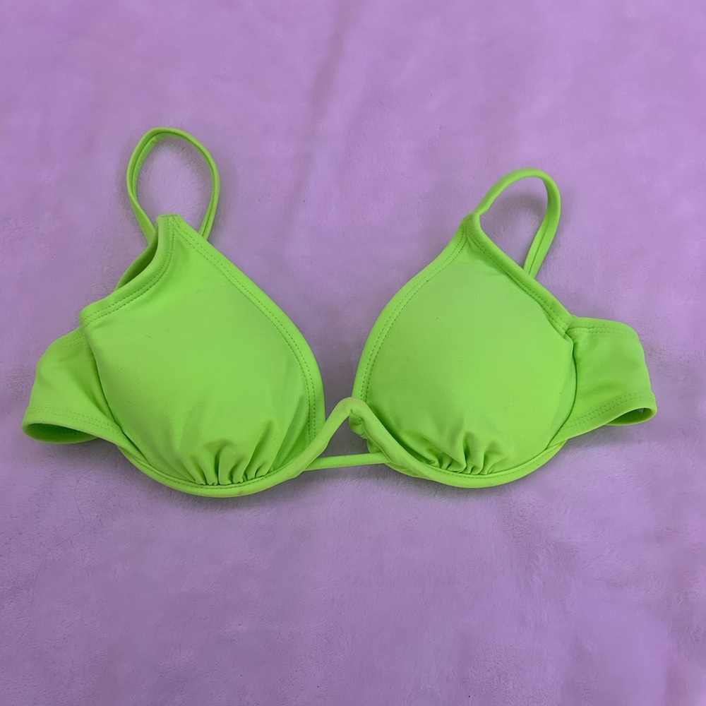 Neon green bikini top
